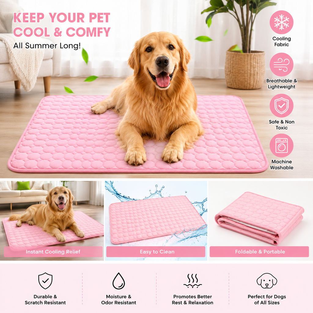 Cooling Pet Bed Mat for Cats and Dogs (Summer Use)